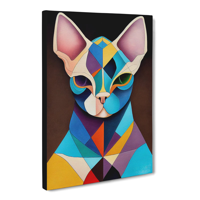 Sphynx Cat Patchwork - Wrapped Canvas, 50cm H x 35cm W x 3cm D