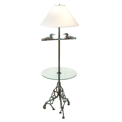 Loon 65'' Antique Copper Verdi Tray Table Floor Lamp