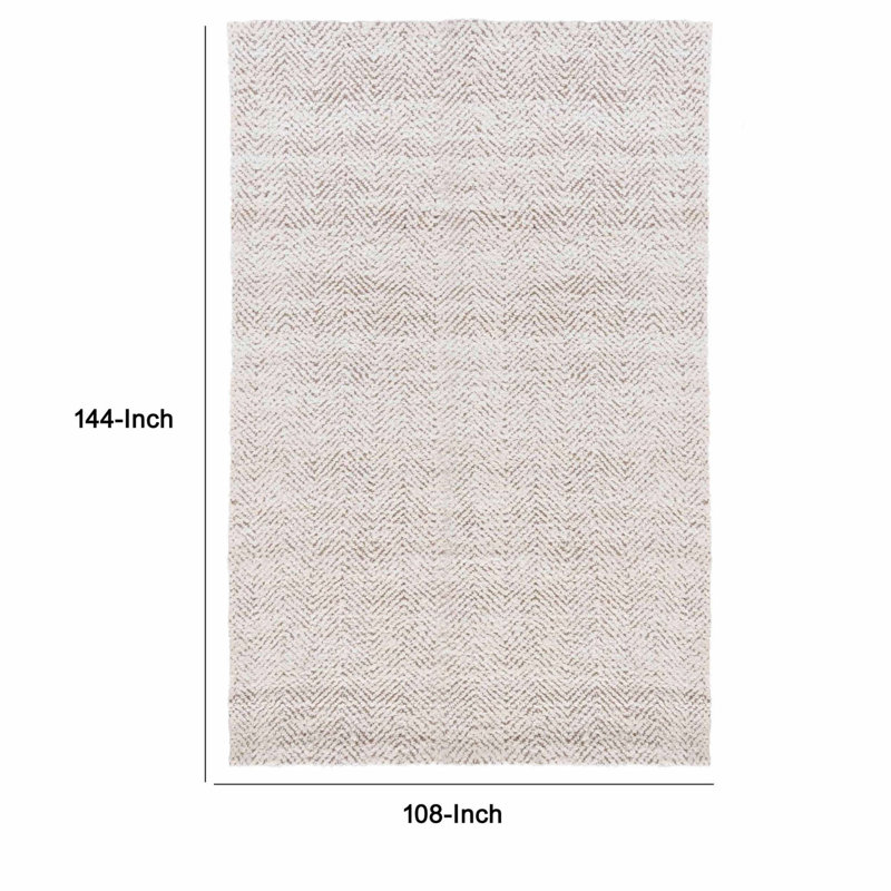 Chevron Jute / Sisal Area Rug in Ivory, Rectangle 9' x 12'