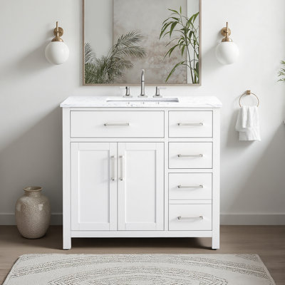 Tremolo 36" Single Bathroom Vanity With Engineered Marble Top