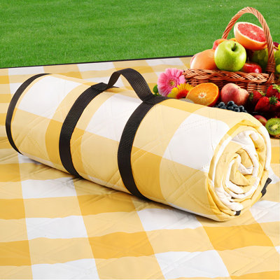 Foldable Large Picnic Blanket 79'' x 79'', Waterproof Sandproof Anti-UV Camping Blanket, Mahine Washable