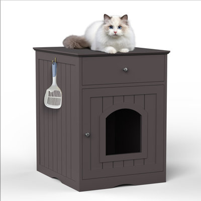 Wooden Cat Home Nightstand
