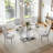 70" Glass Dining Table, Clear Tempered Glass Top with Glossy OC-Shaped Legs and Polished Mirror Stainless Steel Base-330277608
