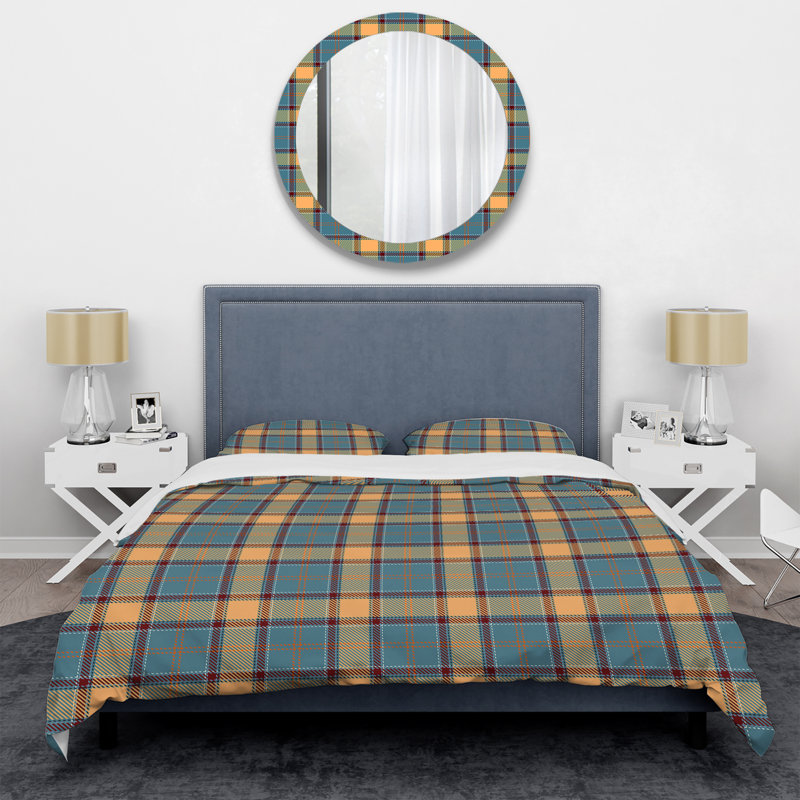 Ensemble de housse de couette en microfibre bleu / jaune 3 pièces, Housse de couette pour très grand lit et 2 très