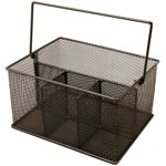 Sorbus Mesh Multi-Purpose Flatware Caddy with Handle in Brown