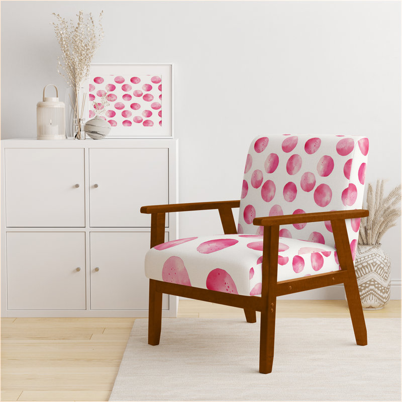 Chaise rembourrée pour fille avec paillettes roses, Accoudoirs carrés bruns