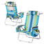Ensemble de 2 chaises de plage pliantes en aluminium bleues et vertes