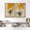Art mural abstrait, ensemble de 2 reproductions d'art encadrées sur toile