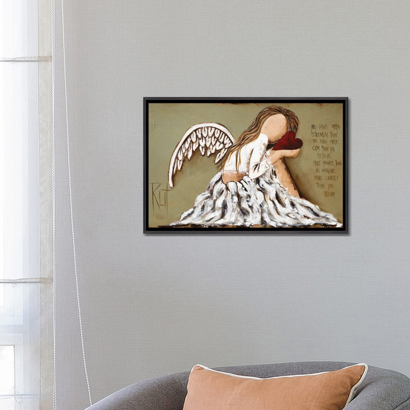 Vous avez plus de force par rut art Creations, reproduction d’art, H 26 po x l 18 po x 1,5 po, Toile avec cadre noir patiné