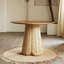 Table de salle à manger ronde 31,50 "en bois massif minimaliste moderne avec détails en rotin-130632978