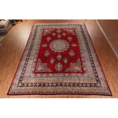 Pre-1900 Vegetable Dye Traditional Large Rug 14x19