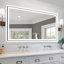 Miroir de salle de bain moderne sans cadre avec fonction de désembuage et lumière réglable-560712874-566337161-566337165