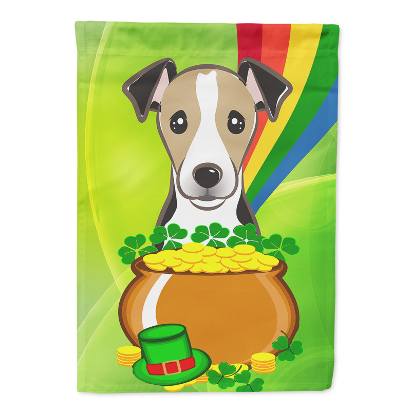 Drapeau de jardin Arella St. Patrick's, Terrier Jack Russell (chocolat)