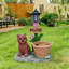 Statue d'extérieur de jardinière solaire chiot assis
