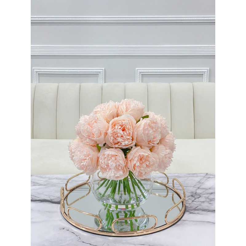 Arrangement artificiel de grandes pivoines, Mauve / rose
