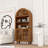 Freestanding 66"Tall  Arched Wood Display Cabinet With Open Shelf