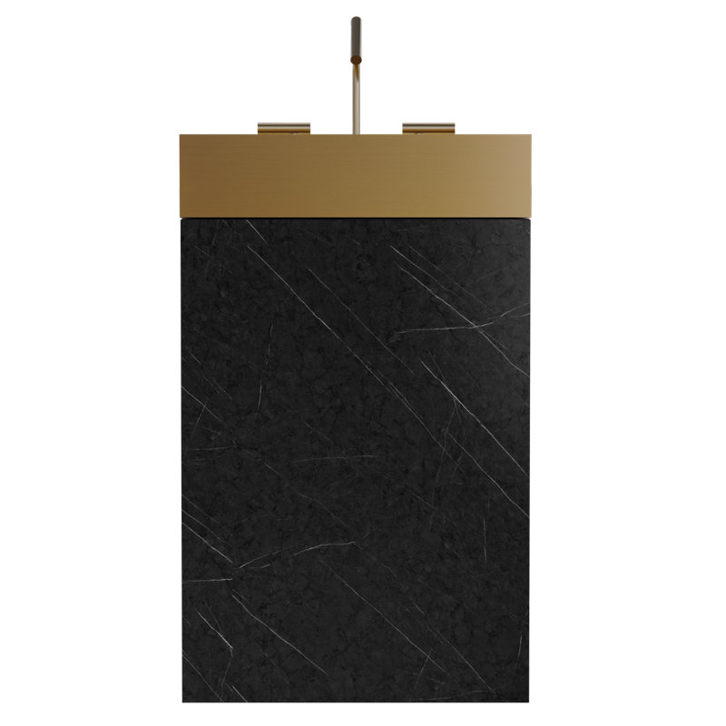 Meuble-lavabo en marbre avec lavabo en céramique, Noir