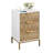 Nightstand With 3 Drawers, Mid-Century Modern End Table,Gold Metalfeet, Gold Metal Handles , Drawer Panels Are Shaped By Cutting Lines,End Table
