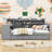 Assante Daybed with Integrated Desk and Built-in Storage Drawers-658435231-658435229