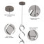 1 - Light Grey LED Unique/Statement Pendant