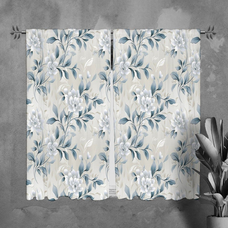 Rideaux à motif floral - 6116, L 20 po x L 82 po