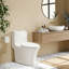 Toilette allongée une pièce à double chasse 1,1 / 1,6 GPF avec siège confortable de 16,34 po de hauteur, surface vitrée en céramique (siège à fermeture en douceur inclus)