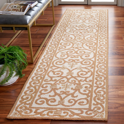 Tapis oriental doré / ivoire en laine touffetée à la main Bissette