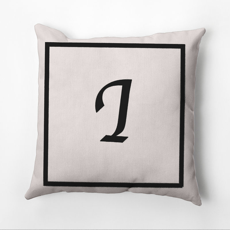 Reversible Throw Pillow, 20"x20", Flax/Black, I