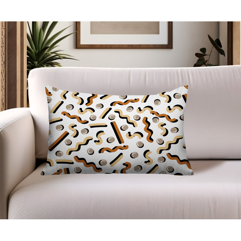 Coussin lombaire intérieur / extérieur Voxa, Rectangle H 14 po x l 20 po, Orange