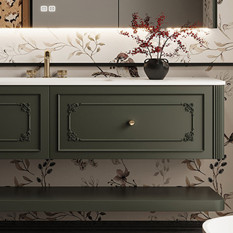 American-style light luxury bathroom cabinet, Green, 18.35" H x 59.06" W x 21.65" D