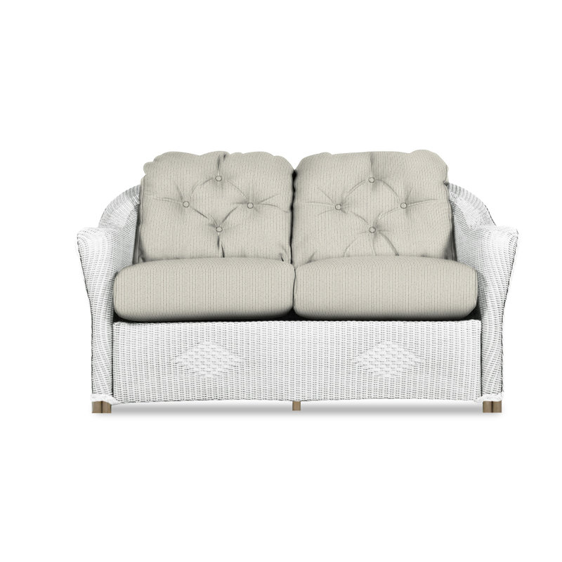 Reflections Outdoor 2 - Seat Loveseat, White, Rollo Linen