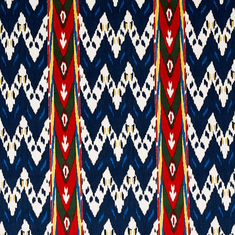 Tissu en velours Samar Ikat, Bleu