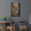 «Lion Half Face2» par David Stribble, art mural en métal, 24 po x 36 po-274190193
