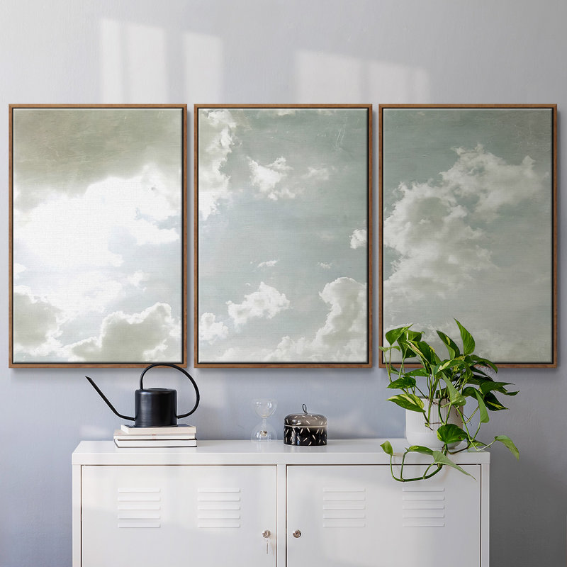 " Sky Scrapers I " 3 - Pieces, 24" H x 48" W x 2" D, Walnut