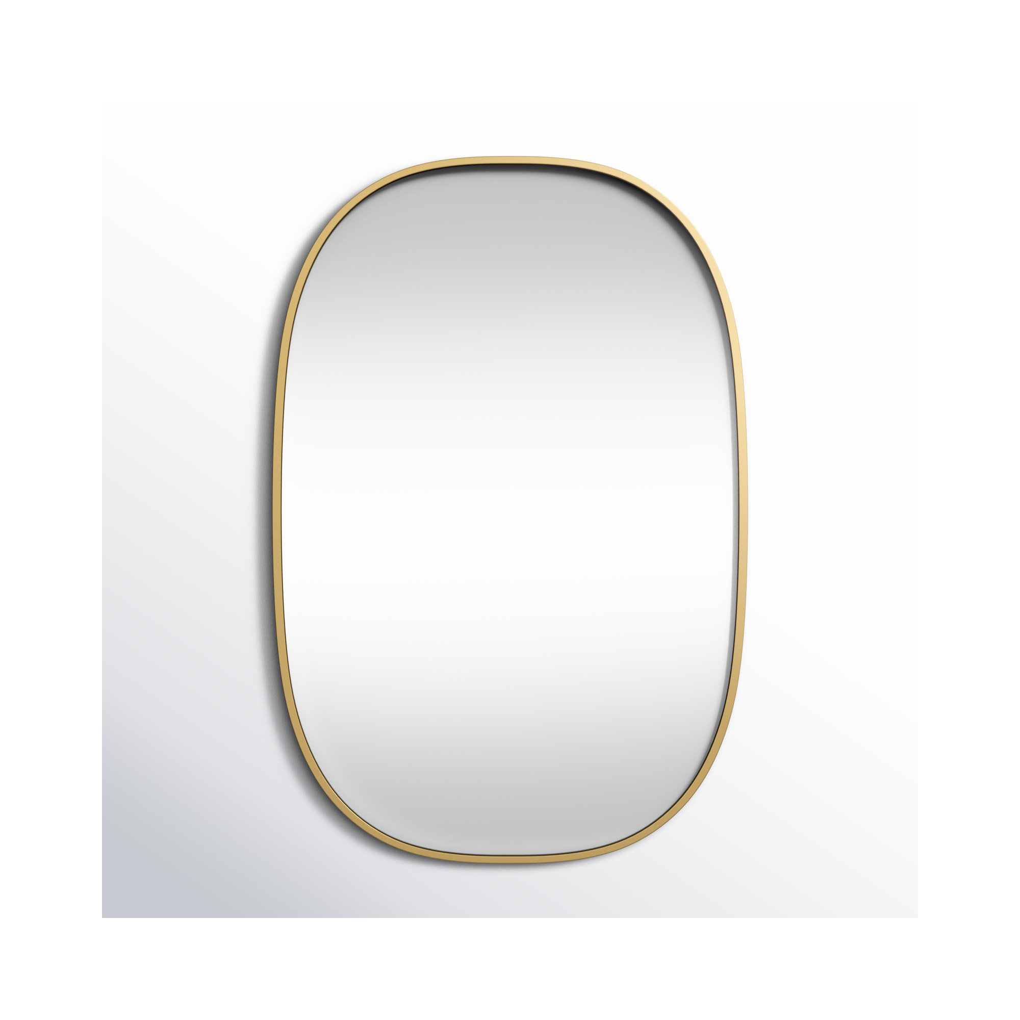 Sabine Metal Curved Oval Wall Mirror, Brass, 36" x 24"
