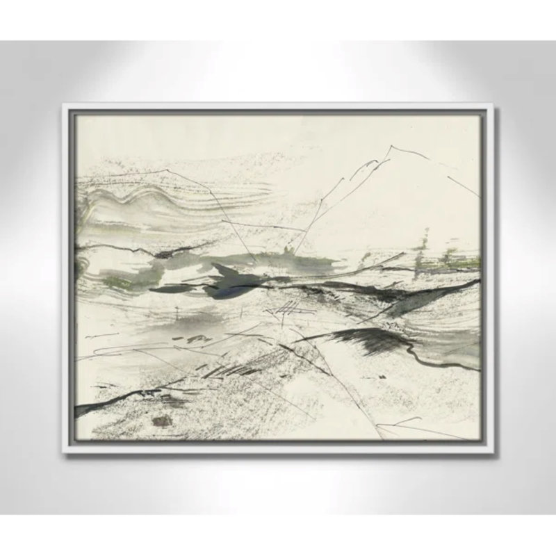 " Green Sketches " by PI Studio, Pas de tapis, Cadre flottant blanc, H 17,5 po x l 21,5 po x P 2 po
