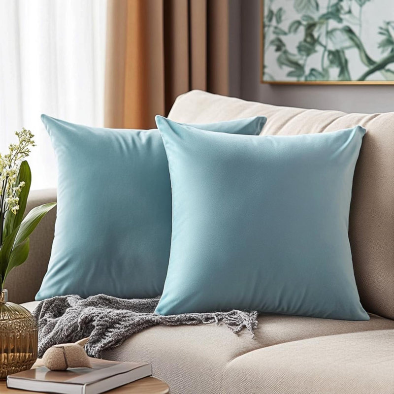 Ensemble de 2 coussins décoratifs printaniers pour canapé-lit, Bleu