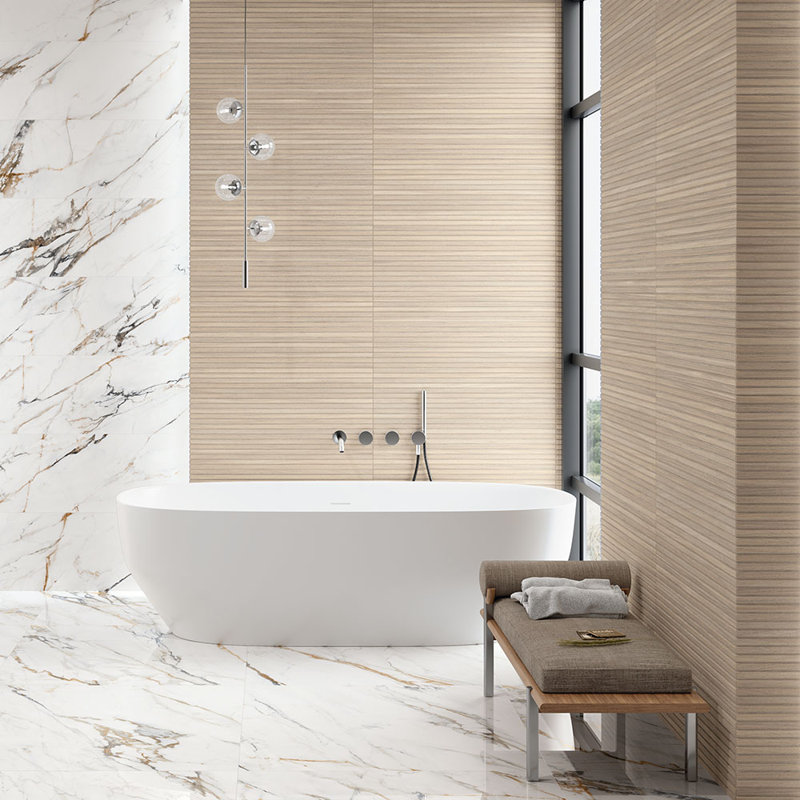 Cèdre Grove 12 x 36 Haya linéaire, Beige