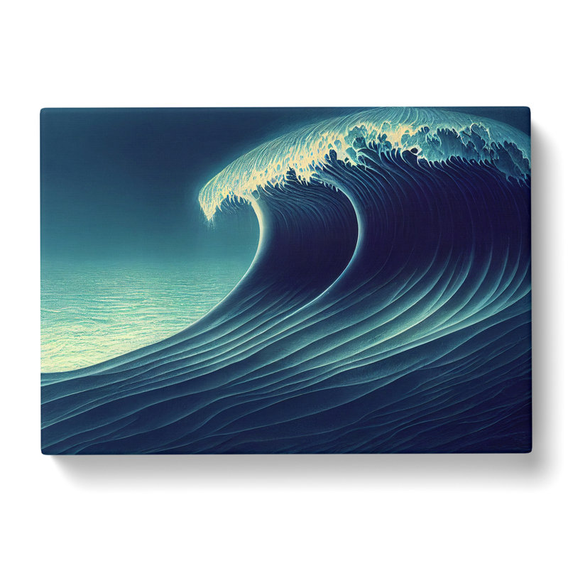 Trendy Ocean Wave - Wrapped Canvas Print, 50cm H x 76cm W x 3cm D