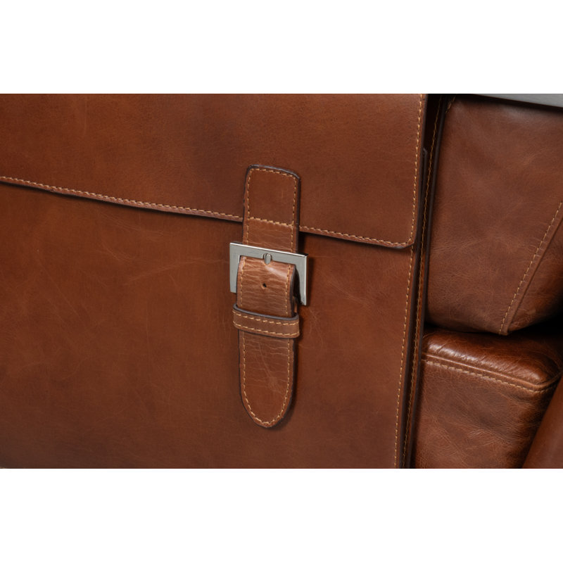 Edmonds Leather Armchair, Brown Leather