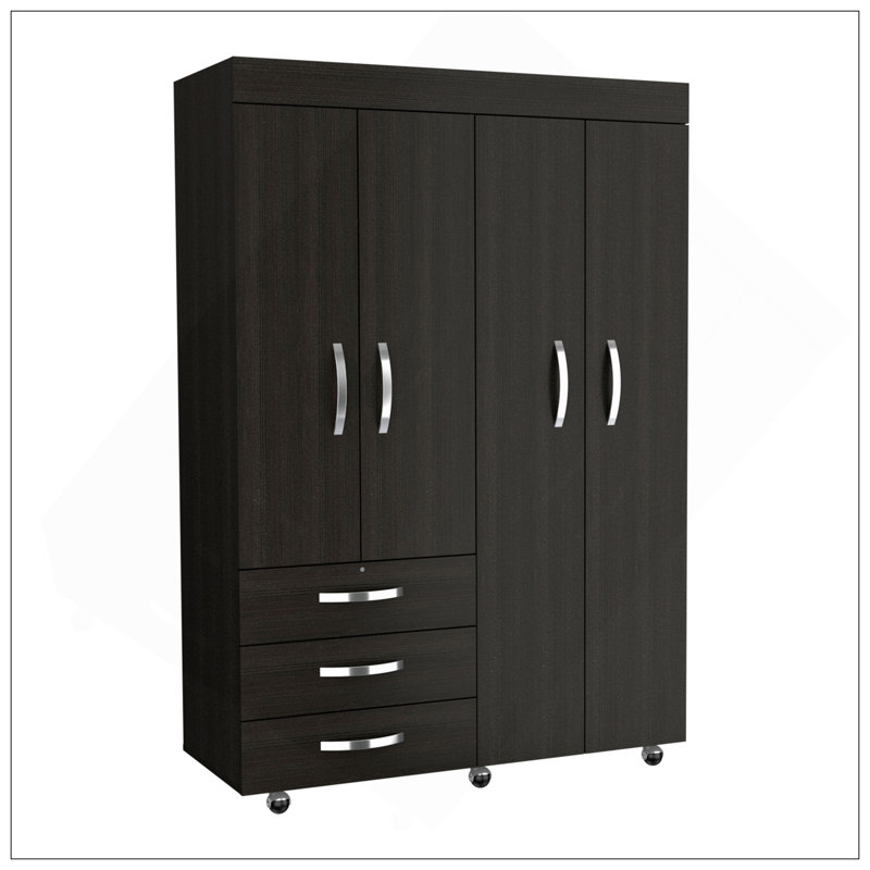 Armoire mobile en velours, chambre à coucher, noir