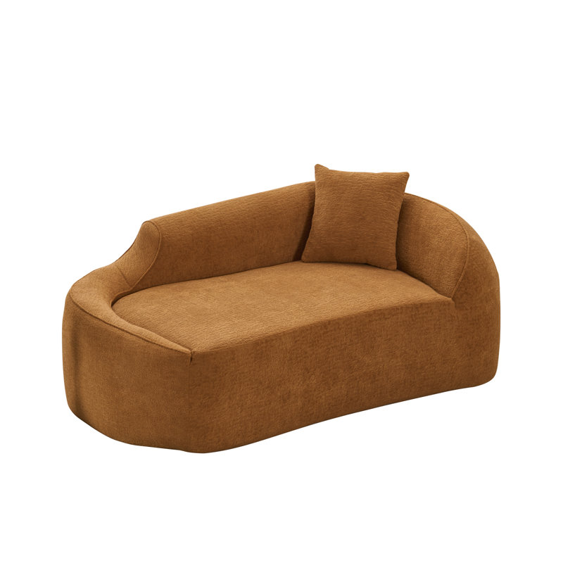 Upholstered Chaise Lounge Chair Indoor With Pillow Chenille Chaise Lounge Fluffy Reading Chairs For Office Living Room Bedroom Relaxing