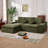 98.4" Upholstered Modular Sofa Corduroy Compression Sofa & Chaise with Cupholders and Side Pockets - No Assembly Required-1750224116