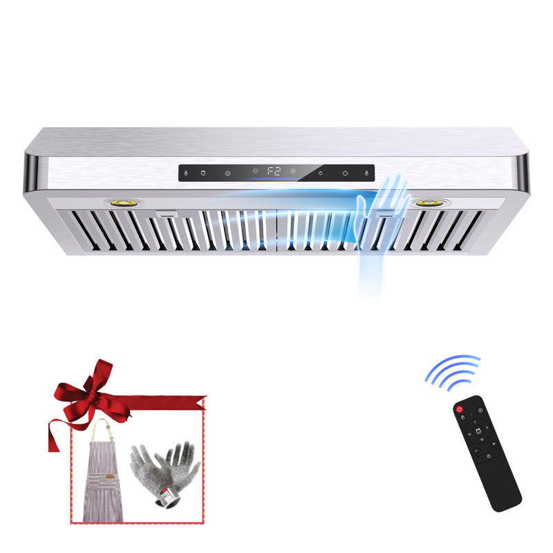 36 In. 900 Cfm Ducted Under Cabinet Range Hood In Stainless Steel With Remote Control And Led Lights