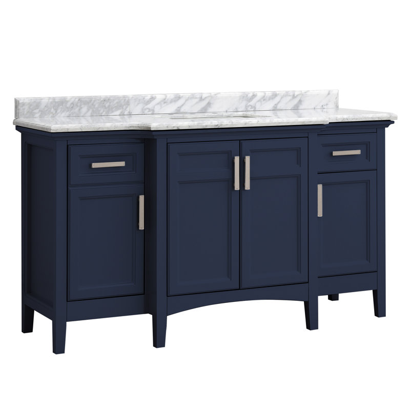 Ensemble de meuble-lavabo simple 60 po Benedetto, Bleu minuit