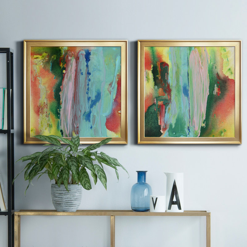 «Long Lake I», reproduction de photo sur toile 2 pièces, H 26,5 po x l 53 po x P 1,5 po, Or