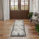 Machine Woven Polyester Area Rug in Cream/Gray