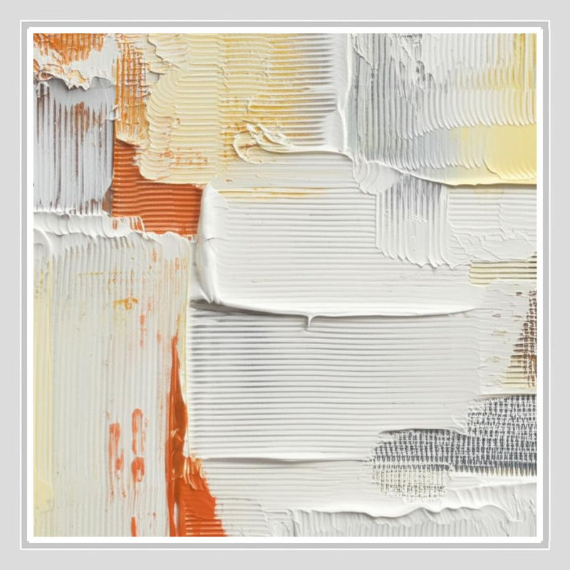 Textured Abstract in Creamy Tones - Framed Canvas Wall Art, White, 24" H x 24" W
