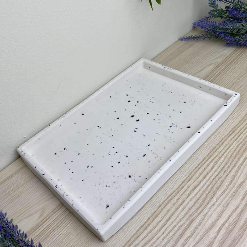 Rectangle Decorative Tray, White