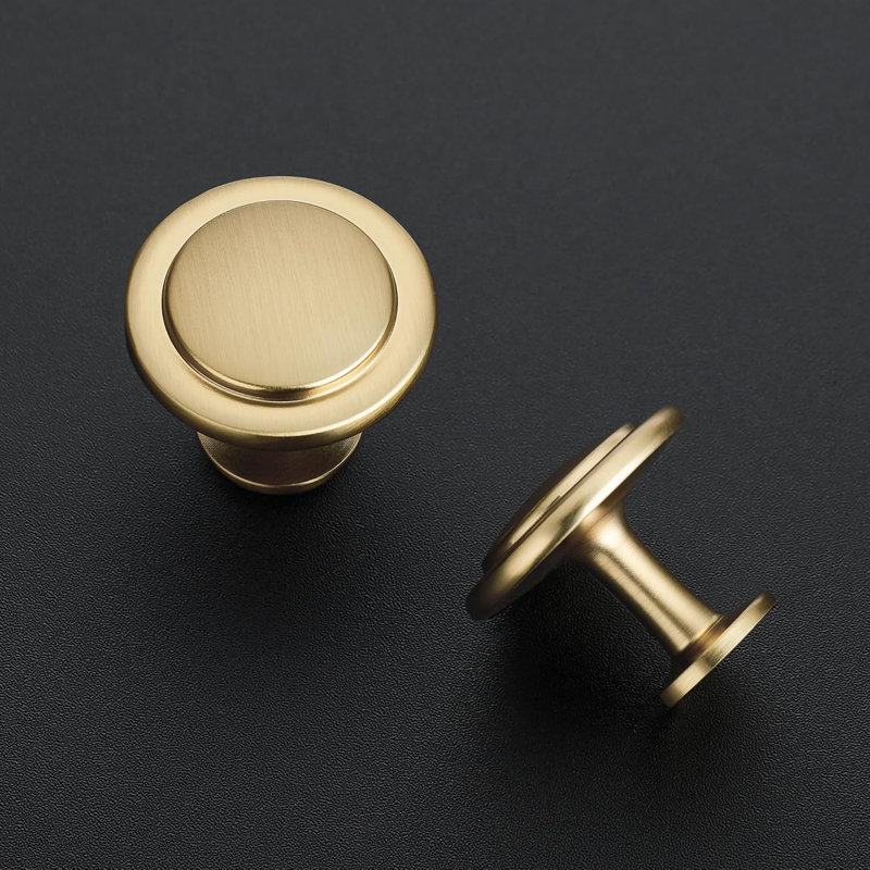 Boutons d'armoire ronds classiques de 1-1 / 4 po - Poignées en alliage de zinc bronze bronze, Champagne Bronze
